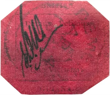 British Guiana 1c magenta 1856 — the unique octagonal black-on-magenta stamp, the world's most famous rarity